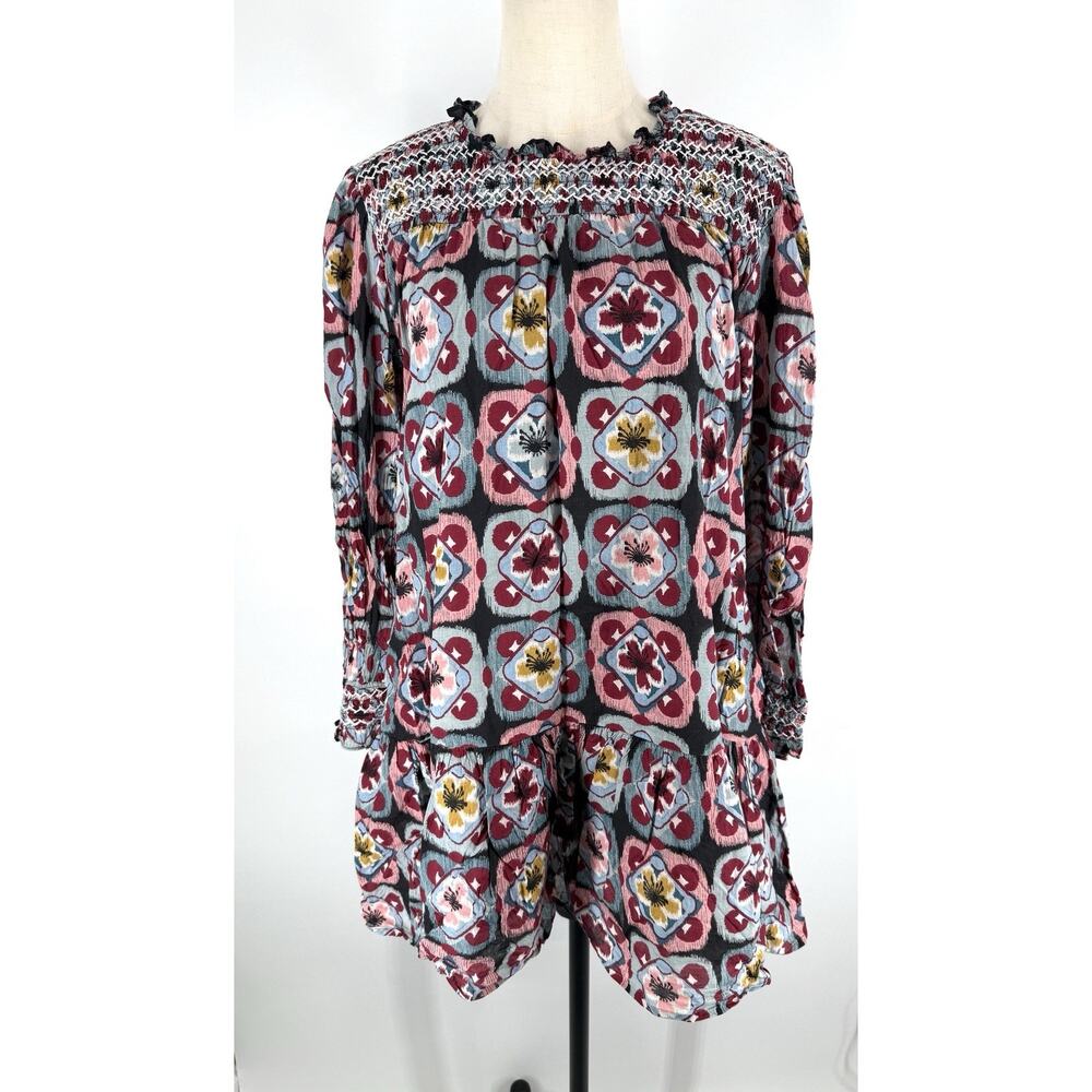 Olivia James The Label L Large Women's Floral Ruffled Mini Dress Cotton Lined